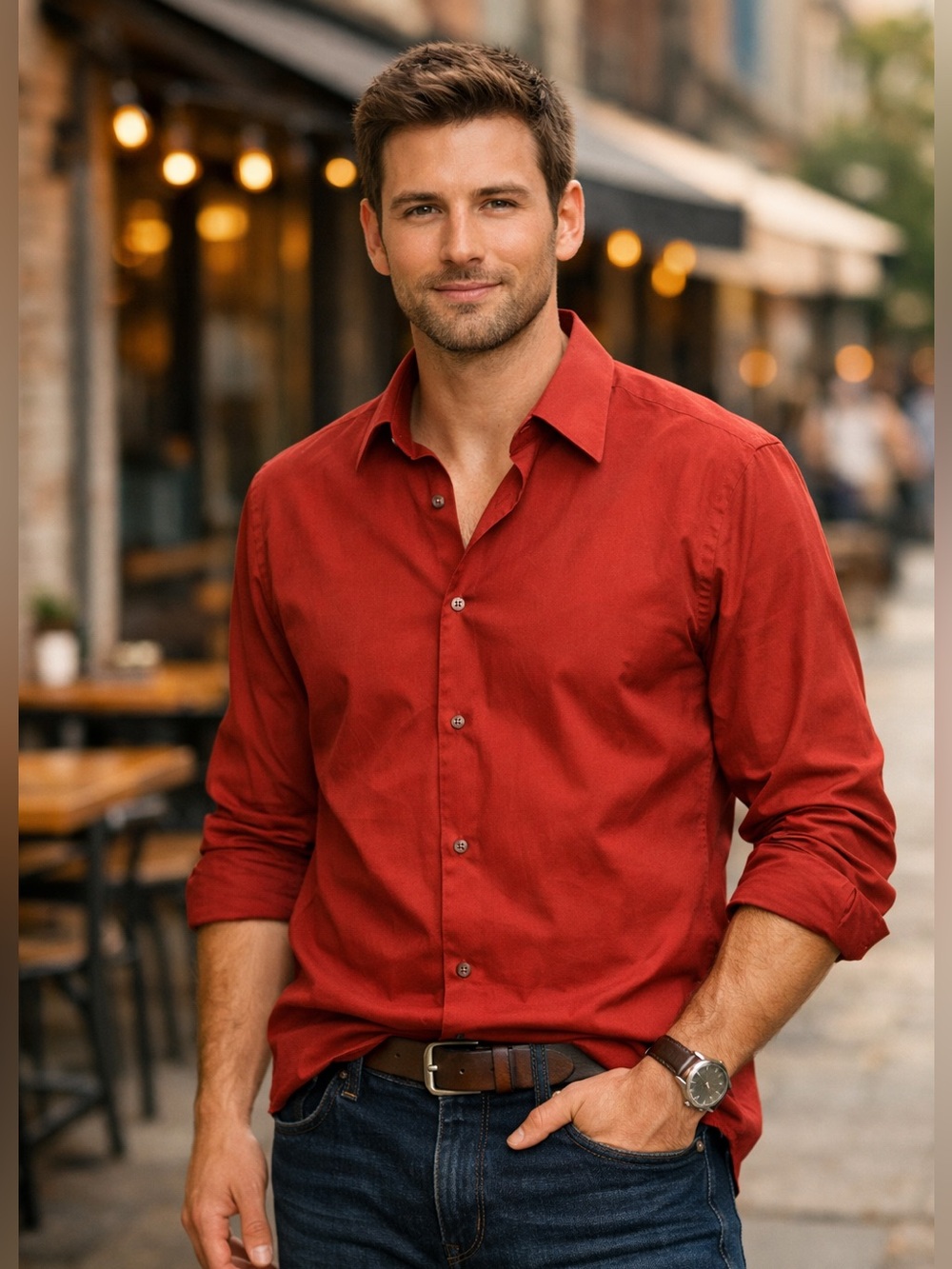 Red Express size S Dress Shirt Slim Fit